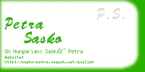 petra sasko business card
